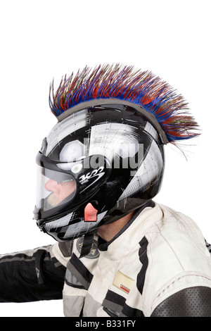 Quod biker con casco Foto Stock