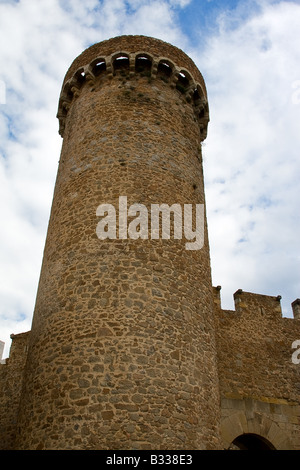 Torre del castello a Tossa de Mar in Spagna Foto Stock