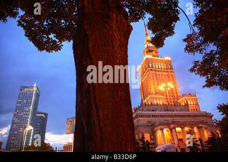 Varsavia, Warszawa, Polonia, Palazzo della Cultura e della scienza, Palac Kultury i Nauki Foto Stock