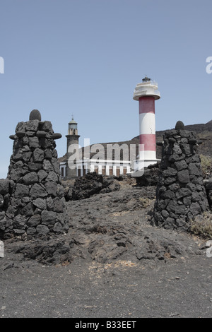 Il nuovo e il vecchio Faro di Fuencaliente sulla punta meridionale di La Palma Isole Canarie Spagna Foto Stock