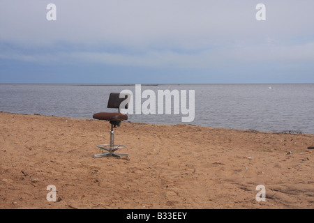 Bar sedia sul grande lago Slave, fieno River, Territori del Nord Ovest Foto Stock