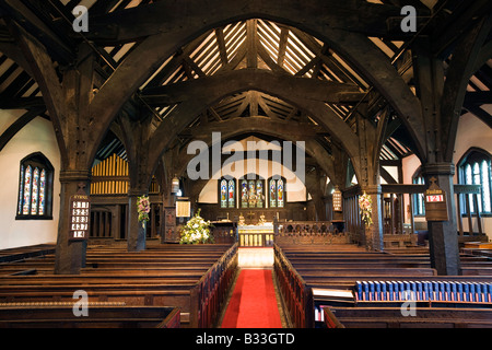 Regno Unito Cheshire Knutsford Peover inferiore St Oswalds Chiesa interno Foto Stock