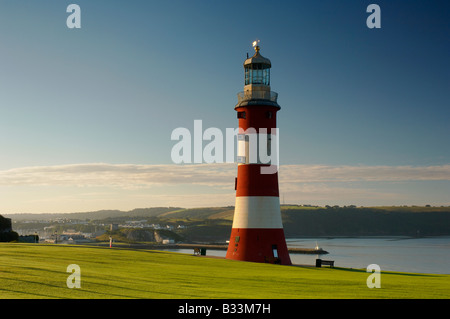 Smeatons Tower su Plymouth Hoe all'alba Plymouth Devon UK Foto Stock