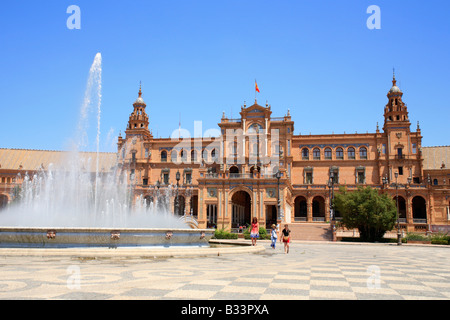 Plaza de Espana in Siviglia in Andalusia in Spagna meridionale Foto Stock