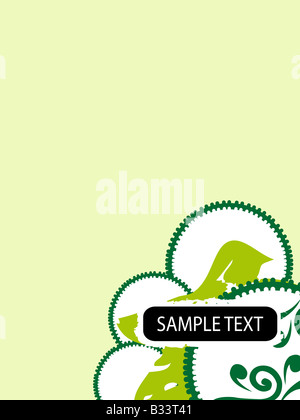 Text-box con swirly cerchi Foto Stock