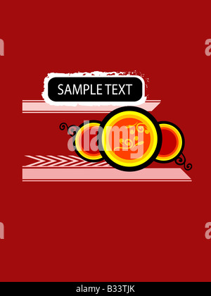 Text-box con swirly cerchi Foto Stock