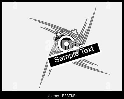 Swirly cerchi con text-box Foto Stock