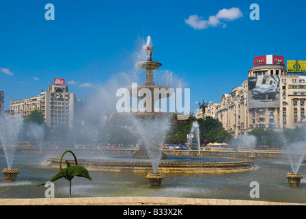 Piata Unirii square in Bucharest Romania Europa Foto Stock