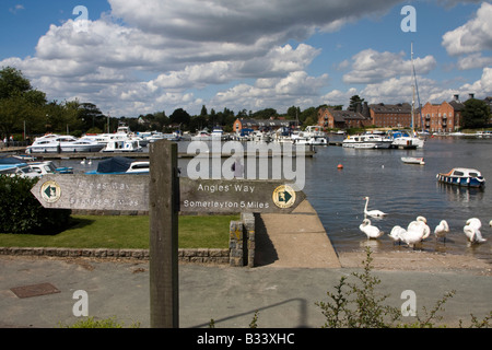 Cartello Oulton ampia parte del Norfolk Broads suffolk East Anglia England Regno unito Gb Foto Stock