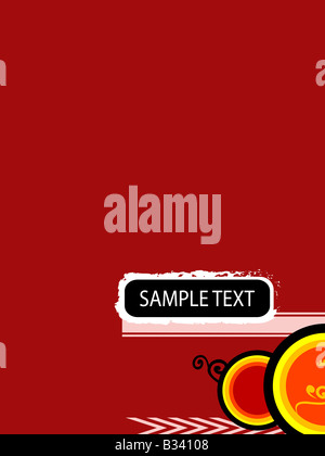 Text-box con swirly cerchi Foto Stock