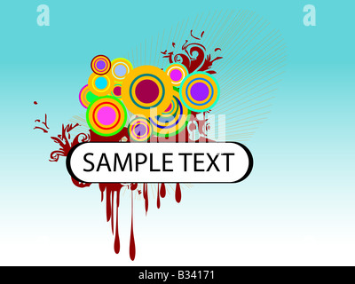 Campione-testo con grungy cerchi Foto Stock