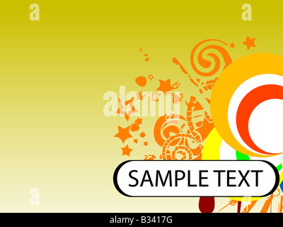 Swirly cerchi con text-box Foto Stock