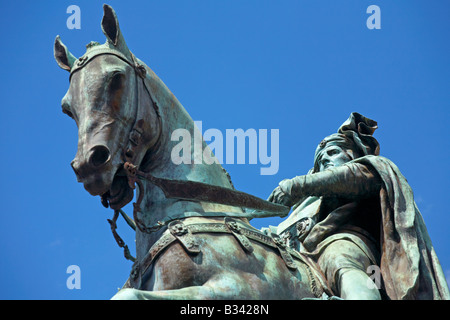 Statua di Etienne Marcel di Antonin Idrac vicino al Hotel de Ville Parigi Francia Foto Stock