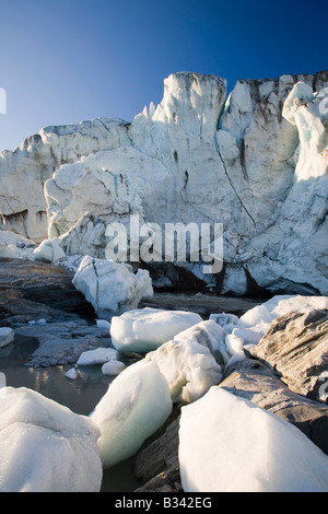 Il fondere rapidamente Russell ghiacciaio vicino a Kangerlussuaq in Groenlandia Foto Stock