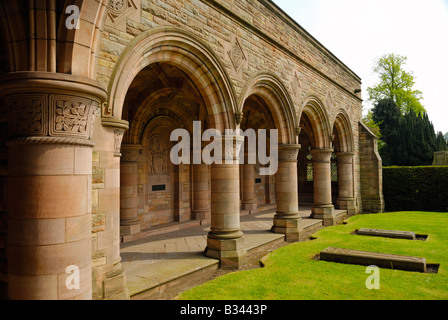 Memorial chiostro all ottavo duca di Roxburghe aggiunta moderna (1933) a Kelso Abbey Scottish Borders Regno Unito Foto Stock