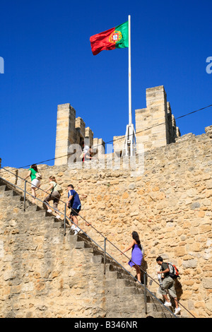 All'interno di Castelo de Sao Jorge V., Lisbona, Portogallo Foto Stock