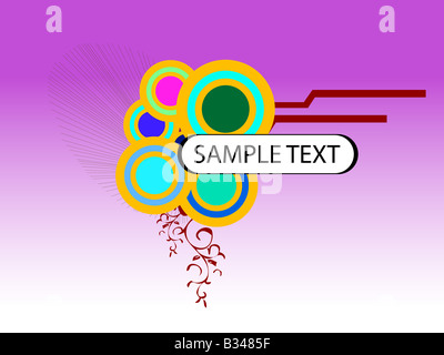 Text-box con swirly cerchi Foto Stock