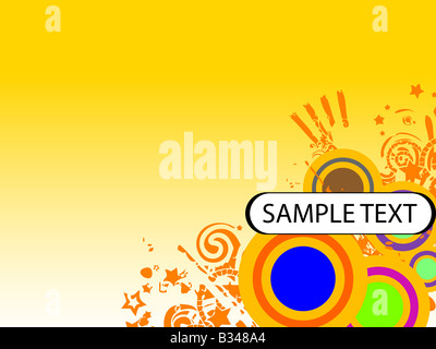 Text-box con swirly cerchi Foto Stock