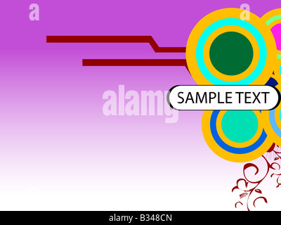 Swirly cerchi con text-box Foto Stock
