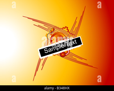 Swirly cerchi con text-box Foto Stock