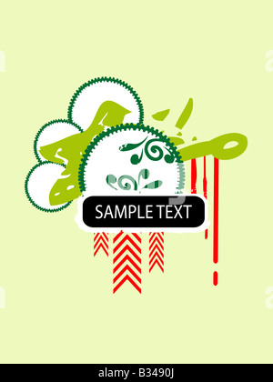 Text-box con swirly cerchi Foto Stock