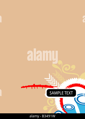 Text-box con swirly cerchi Foto Stock