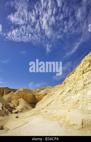 Formazioni naturali dalla pietra arenaria nel ben noto gorge Ein Avdat in Israele Foto Stock
