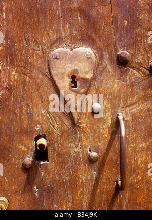 Cuore decorativo a forma di toppa di chiave, Villefranche de Conflent, nei Pirenei orientali, Francia Foto Stock