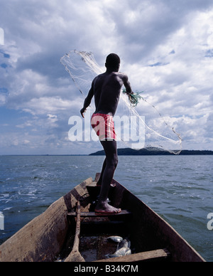 In Uganda, a nord-ovest dell Uganda, il Lago Kyoga è formata dal Nilo Victoria nel suo corso medio e ha diversi bracci o corsi d'acqua. Un Foto Stock