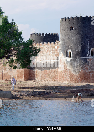 Kenya, Pate Island, Siyu. Siyu Fort. Il Sultano di Zanzibar nella metà del XIX secolo costruito questo imponente forte al Foto Stock