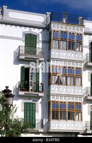 Arte casa in stile art nouveau, Passeig de Vera de Rei, Ibiza-city, Ibiza, Spagna Foto Stock