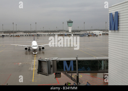 View all'Aeroporto Franz Josef Strauss di Monaco di Baviera, Germania Foto Stock