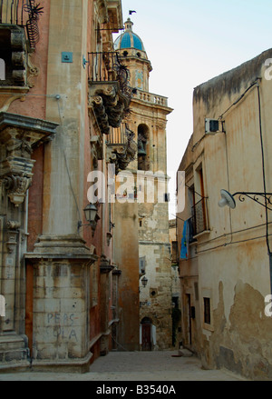 Ibla patrimonio mondiale UNESCO area, Ragusa, Sicilia Foto Stock