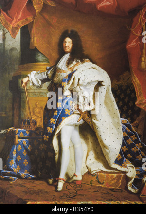 Luigi XIV Re di Francia dipinto di Hyacinthe Rigaud Il duomo 1701 - MUSEO DEL LOUVRE Parigi Francia Europa Foto Stock