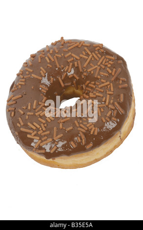 Tagliare fuori da una ciambella di cioccolato Foto Stock