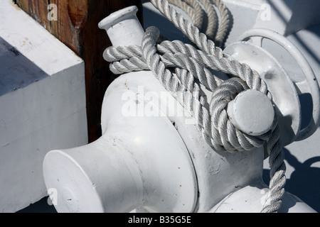 Le manovre di corda della strega rosso nave al Maritime Festiville in Port Washington Wisconsin Foto Stock