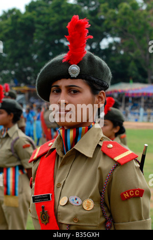 Un NCC (National Cadet Corps) cadet,l'India Foto Stock