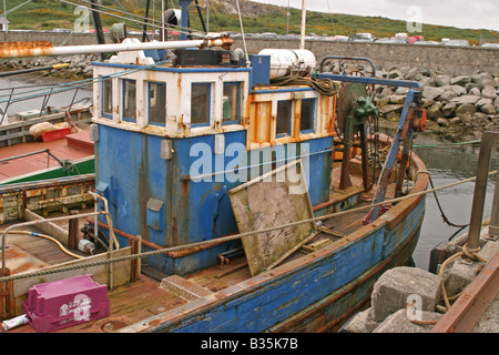 Timoneria di un vecchio peschereccio Foto Stock
