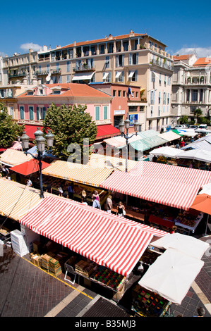 Cours Saleya mercato, la città vecchia di Nizza Cote d'Azur, in Francia Foto Stock