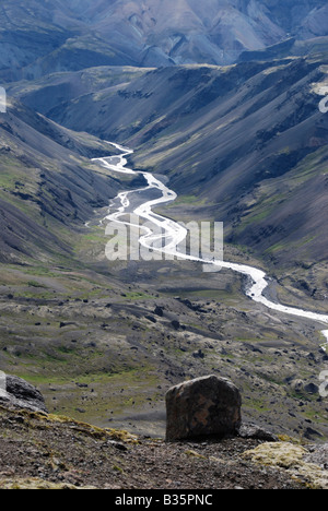 Valle da Tröllakrókar Lónsöraefi Islanda Foto Stock