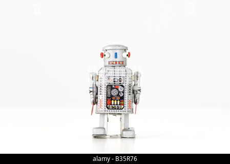 Robot giocattolo a piedi a piena lunghezza Foto Stock