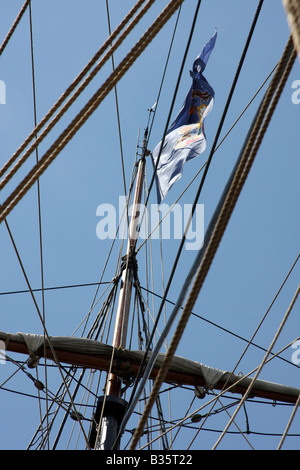 Il montante sulla US Brig Niagara nave Foto Stock