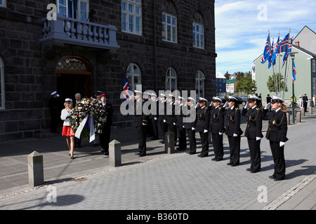 Il 17 giugno Festa del Giorno di Indipendenza di Islanda Lýðveldisdagur Íslands 17 júní Foto Stock