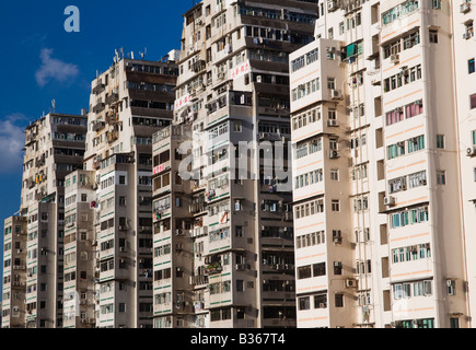 Gli edifici di vecchia costruzione in stazione Yaumatei Kowloon Hong Kong Foto Stock