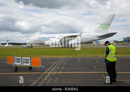 Airbus A380 a Farnborough International Airshow di luglio 2008 Foto Stock