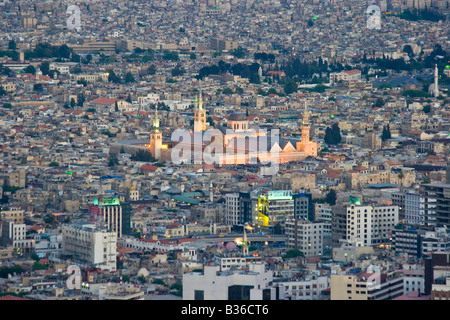 La Moschea Umayyad e il paesaggio urbano in Damascas Siria Foto Stock