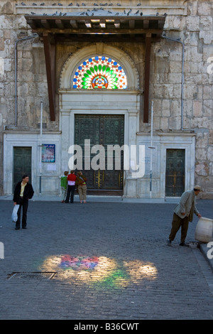 Entrata alla Moschea degli omayyä di Damascas in Siria Foto Stock