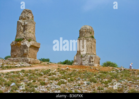 Iv secolo a.c. torre monumentale o al Maghazel necropoli presso le rovine fenicie di Amrit nei pressi di Tartus in Siria Foto Stock