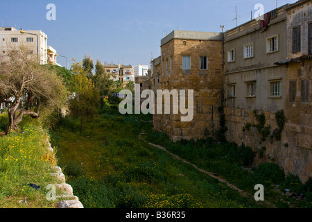 Outter mura del castello crociato a Tortosa Tartous in Siria Foto Stock