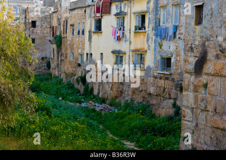 Outter mura del castello crociato a Tortosa Tartous in Siria Foto Stock